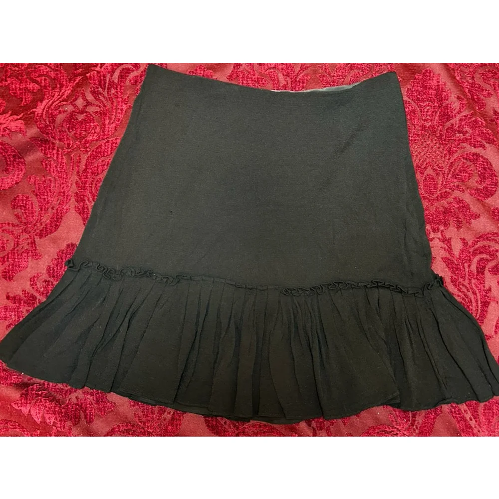 Kate Spade Black Ruffle Mini Skirt Size 10